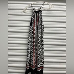 Max Studio Chic Black and White Checkered Dress with Red Accents Size XS